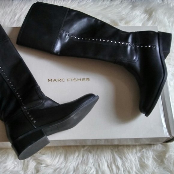 Marc Fisher Galaya Leather Studded Boot Size 6M - Picture 10 of 12